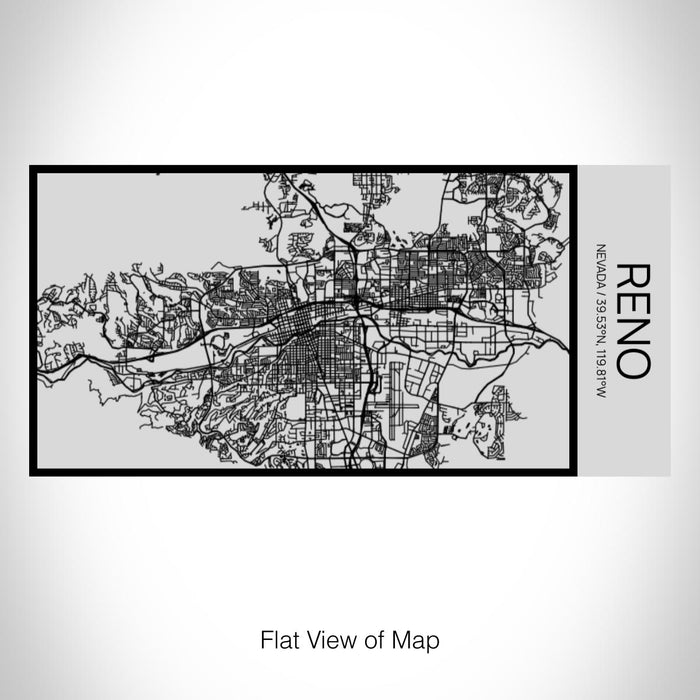 Rendered View of Reno Nevada Map on 17oz Stainless Steel Insulated Cola Bottle in Stainless