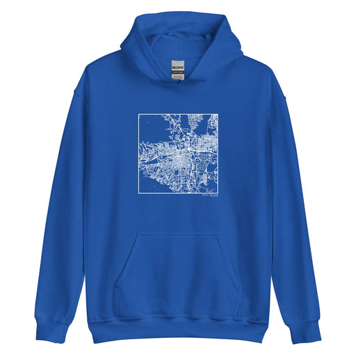 Reno Nevada  Map Unisex Hoodie Sweater with City inscription in Royal Blue