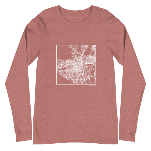 Reno Nevada  Map Unisex Long-Sleeve T-shirt with City inscription in Heather Mauve
