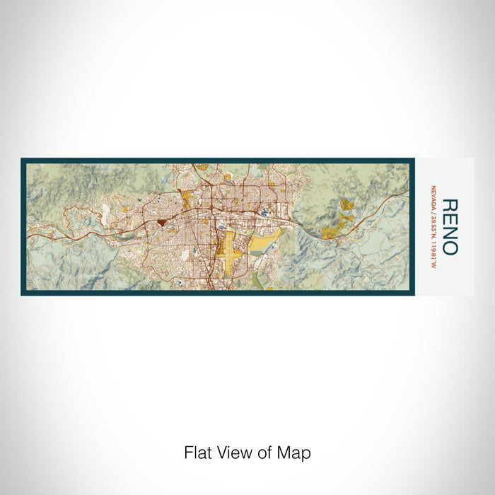 Rendered View of Reno Nevada Map on 10oz Stainless Steel Insulated Cup in Woodblock with Sliding Lid