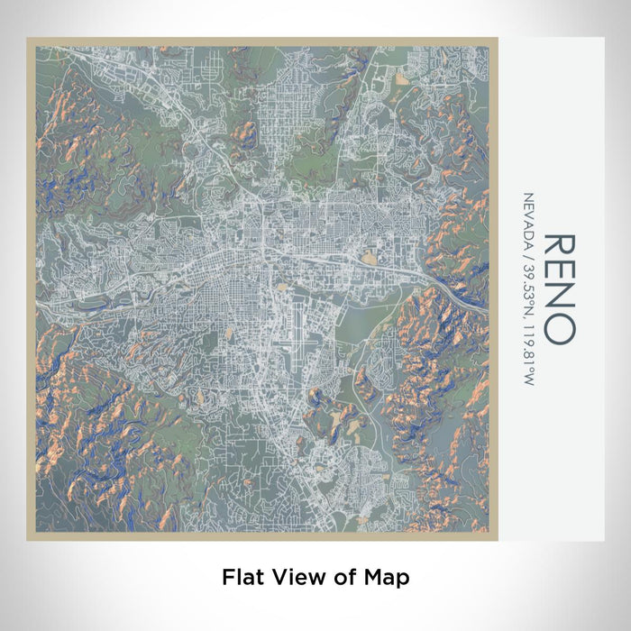 Rendered View of Reno Nevada Map on 17oz Stainless Steel Insulated Tumbler in Afternoon Map Style