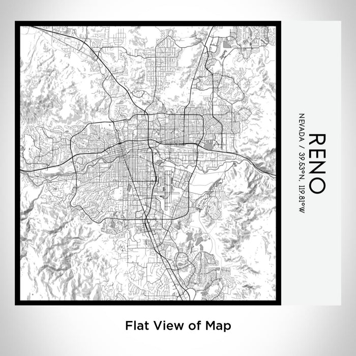 Rendered View of Reno Nevada Map on 17oz Stainless Steel Insulated Tumbler in Classic Map Style