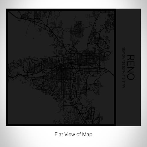 Rendered View of Reno Nevada Map on 17oz Stainless Steel Insulated Tumbler in Matte Black with Tactile Lines
