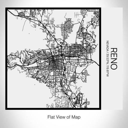 Rendered View of Reno Nevada Map on 17oz Stainless Steel Insulated Tumbler in Matte White with Tactile Lines