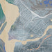 Revelstoke British Columbia Map Print in Afternoon Style Zoomed In Close Up Showing Details