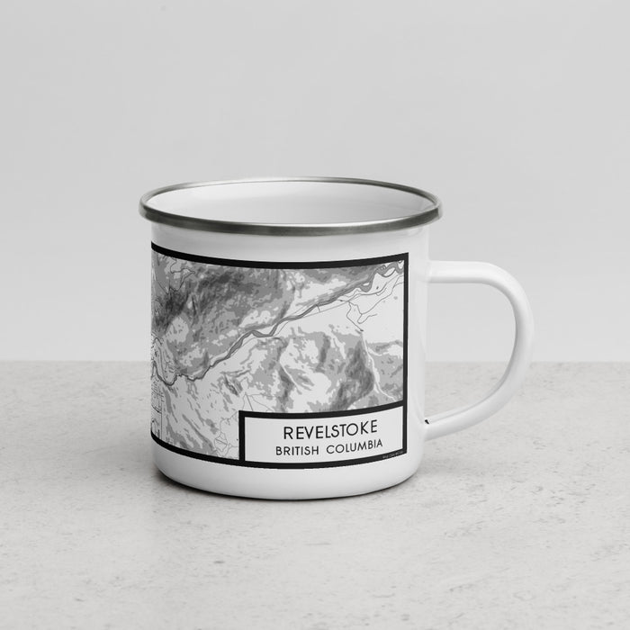 Right View Custom Revelstoke British Columbia Map Enamel Mug in Classic