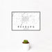 12x18 Rexburg Idaho Map Print Landscape Orientation in Classic Style With Small Cactus Plant in White Planter