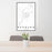 24x36 Rexburg Idaho Map Print Portrait Orientation in Classic Style Behind 2 Chairs Table and Potted Plant