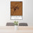 24x36 Rexburg Idaho Map Print Portrait Orientation in Ember Style Behind 2 Chairs Table and Potted Plant