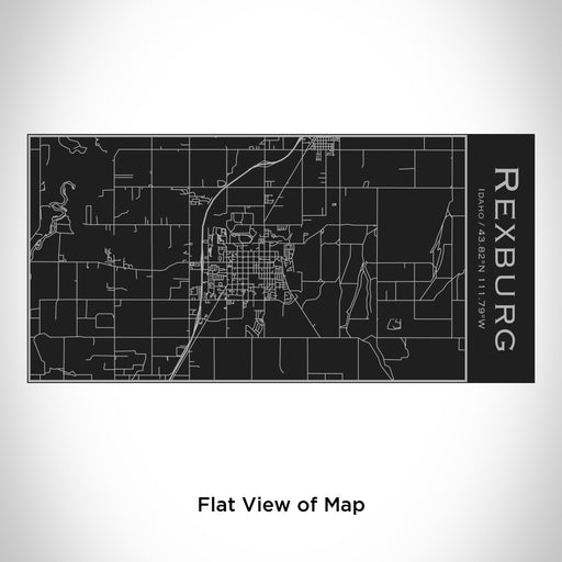 Rendered View of Rexburg Idaho Map Engraving on 17oz Stainless Steel Insulated Cola Bottle in Black