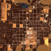 Rexburg Idaho Map Print in Ember Style Zoomed In Close Up Showing Details