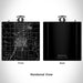 Rendered View of Rexburg Idaho Map Engraving on 6oz Stainless Steel Flask in Black