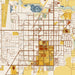 Rexburg Idaho Map Print in Woodblock Style Zoomed In Close Up Showing Details