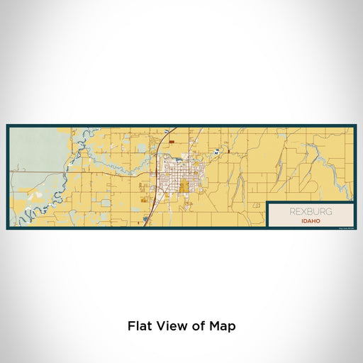 Flat View of Map Custom Rexburg Idaho Map Enamel Mug in Woodblock