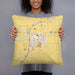 Person holding 18x18 Custom Rexburg Idaho Map Throw Pillow in Woodblock