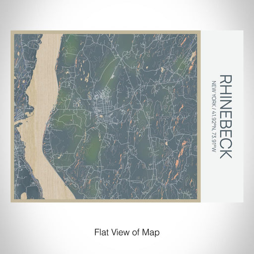 Rendered View of Rhinebeck New York Map on 20oz Stainless Steel Insulated Bottle with Bamboo Top with printed afternoon style map