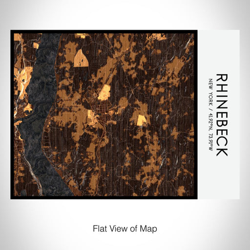 Rendered View of Rhinebeck New York Map on 20oz Stainless Steel Insulated Bottle with Bamboo Top with printed ember style map