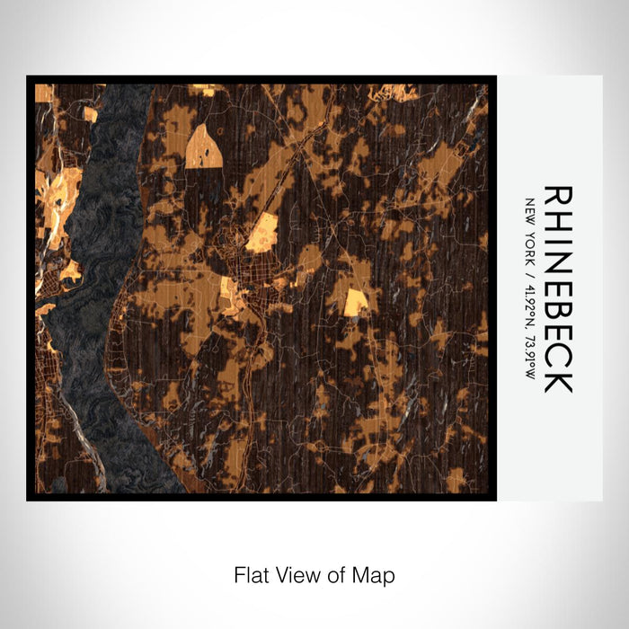 Rendered View of Rhinebeck New York Map on 20oz Stainless Steel Insulated Bottle with Bamboo Top with printed ember style map