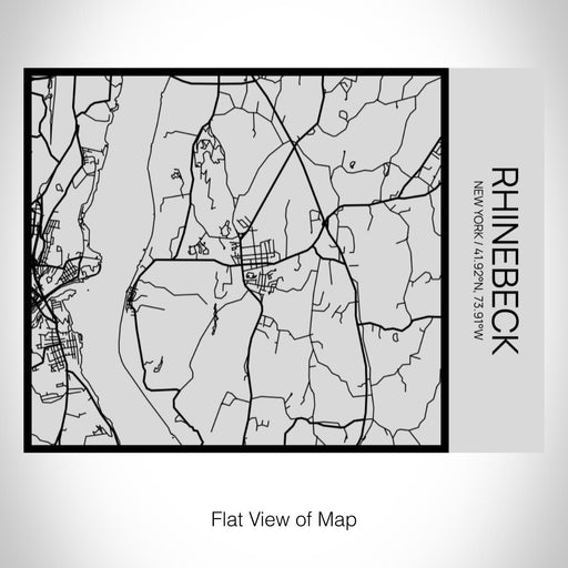 Rendered View of Rhinebeck New York Map on 20oz Stainless Steel Insulated Bottle with Bamboo Top with printed Tactile Lines Map in Black