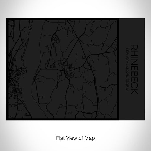 Rendered View of Rhinebeck New York Map on 20oz Stainless Steel Insulated Bottle with Bamboo Top in Matte Black with printed Tactile Lines Map in Black