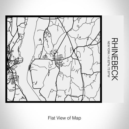 Rendered View of Rhinebeck New York Map on 20oz Stainless Steel Insulated Bottle with Bamboo Top in Matte White with printed Tactile Lines Map in Black