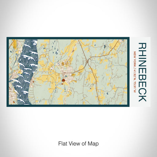 Rendered View of Rhinebeck New York Map on 17oz Stainless Steel Insulated Bottle with printed woodblock style map