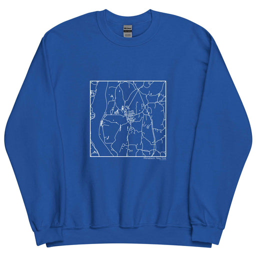 Rhinebeck New York  Map Unisex Crewneck Sweater with City inscription in Royal Blue