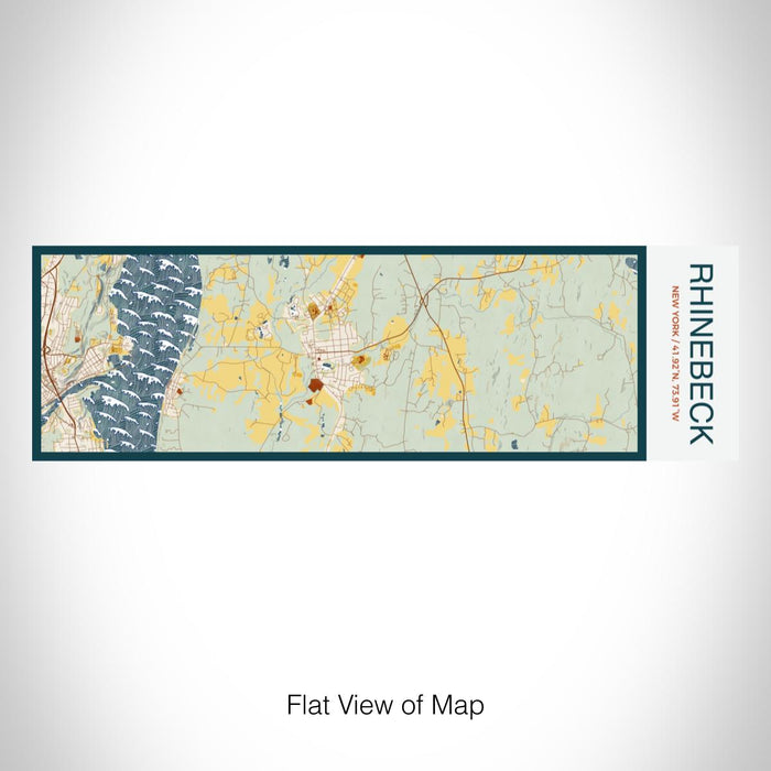 Rendered View of Rhinebeck New York Map on 10oz Stainless Steel Insulated Cup in Woodblock with Sliding Lid