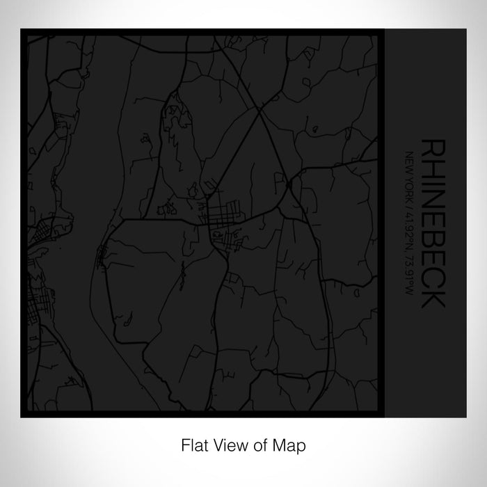 Rendered View of Rhinebeck New York Map on 17oz Stainless Steel Insulated Tumbler in Matte Black with Tactile Lines
