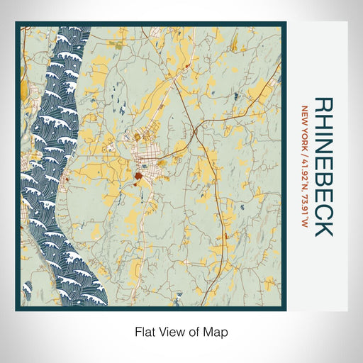 Rendered View of Rhinebeck New York Map on 17oz Stainless Steel Insulated Tumbler in Woodblock Map Style