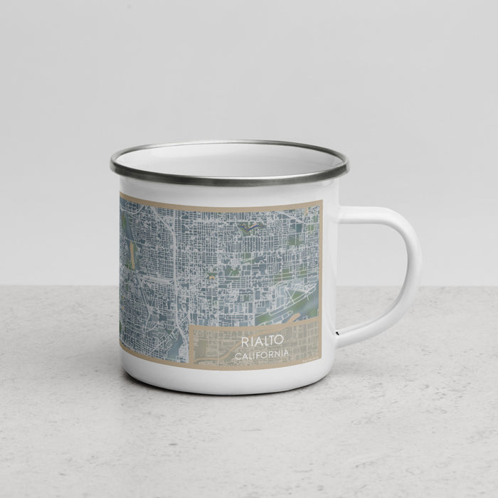 Right View Custom Rialto California Map Enamel Mug in Afternoon