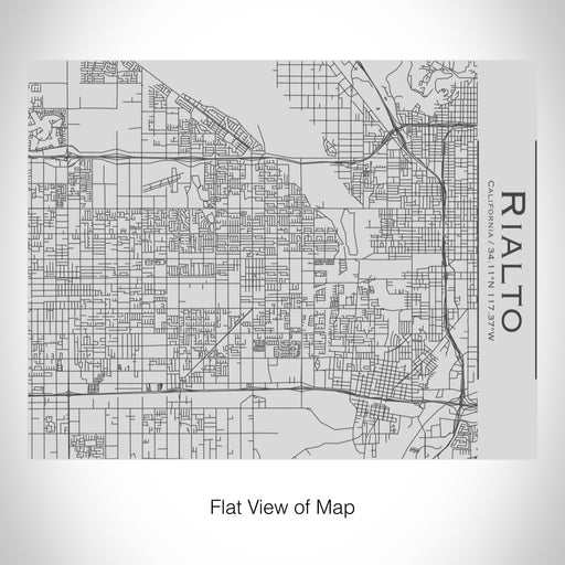 Rendered View of Rialto California Map on 20oz Stainless Steel Insulated Bottle with Bamboo Top