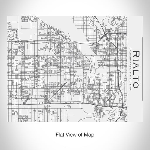 Rendered View of Rialto California Map on 20oz Stainless Steel Insulated Bottle with Bamboo Top in White