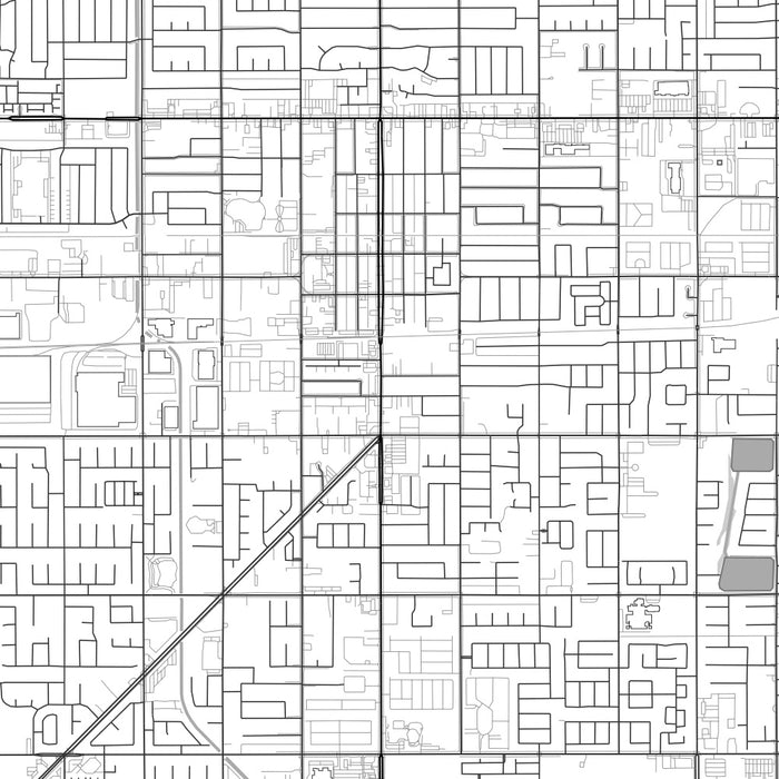 Rialto California Map Print in Classic Style Zoomed In Close Up Showing Details