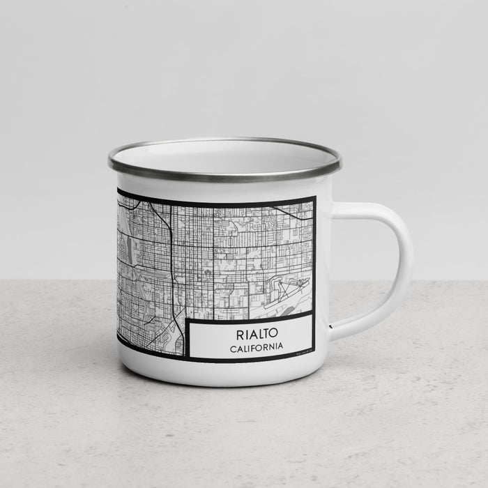 Right View Custom Rialto California Map Enamel Mug in Classic