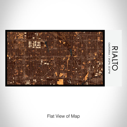 Rendered View of Rialto California Map on 17oz Stainless Steel Insulated Bottle with printed ember style map