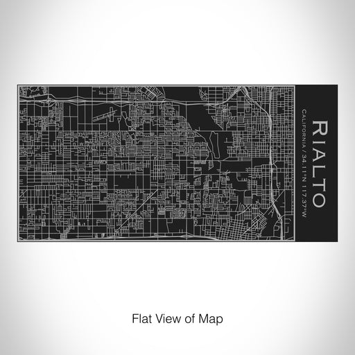 Rendered View of Rialto California Map on 17oz Stainless Steel Insulated Cola Bottle in Black