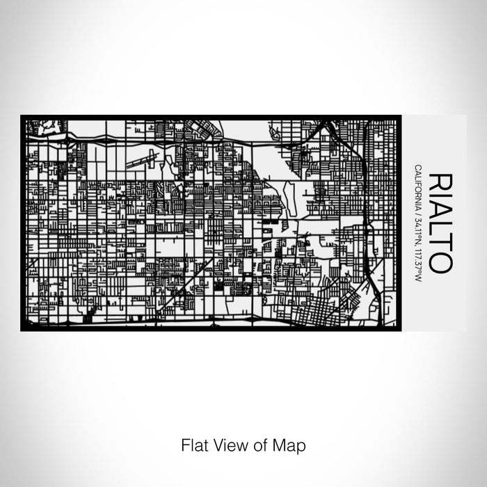 Rendered View of Rialto California Map on 17oz Stainless Steel Insulated Cola Bottle in Stainless in Matte White