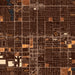 Rialto California Map Print in Ember Style Zoomed In Close Up Showing Details