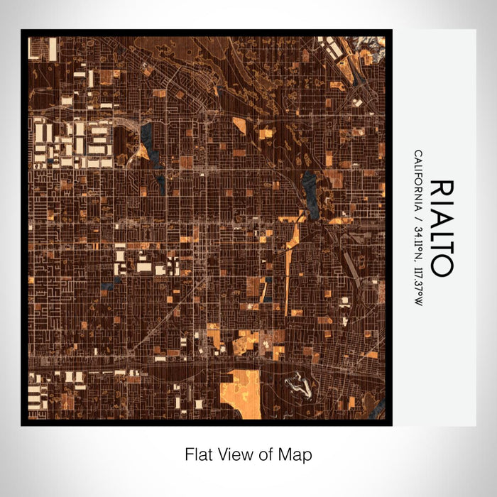 Rendered View of Rialto California Map on 17oz Stainless Steel Insulated Tumbler in Ember Map Style