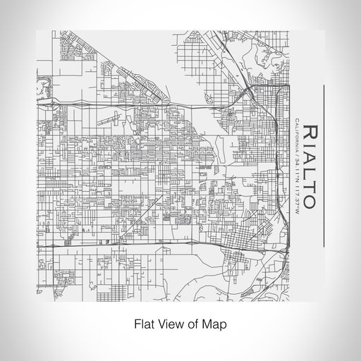 Rendered View of Rialto California Map on 17oz Stainless Steel Insulated Tumbler in White