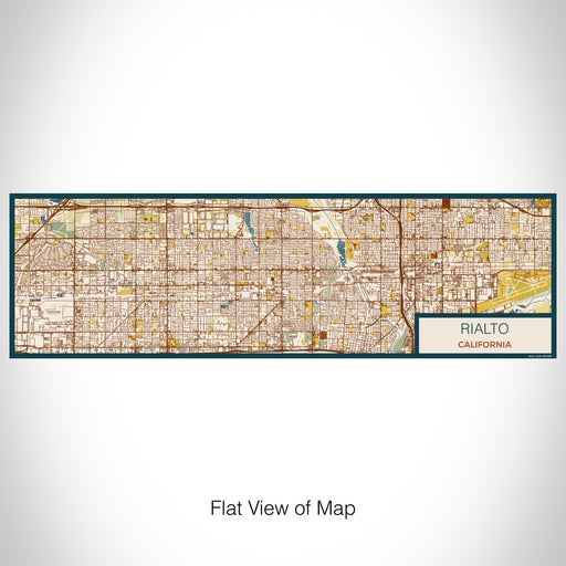 Flat View of Map Custom Rialto California Map Enamel Mug in Woodblock