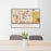 24x36 Richfield Minnesota Map Print Lanscape Orientation in Woodblock Style Behind 2 Chairs Table and Potted Plant