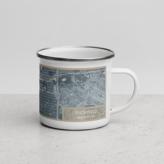 Right View Custom Richfield Minnesota Map Enamel Mug in Afternoon