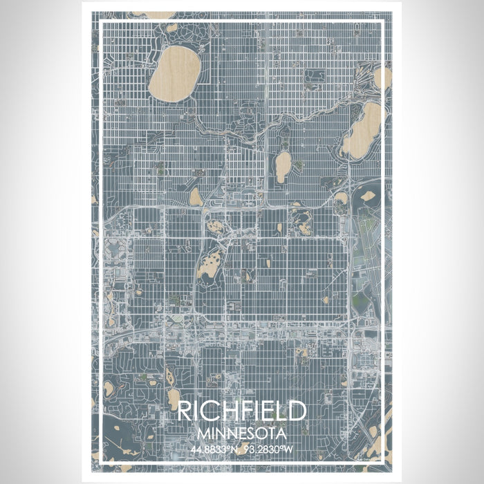 Richfield Minnesota Map Print Portrait Orientation in Afternoon Style With Shaded Background