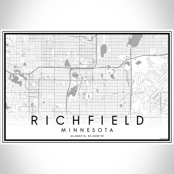 Richfield Minnesota Map Print Landscape Orientation in Classic Style With Shaded Background