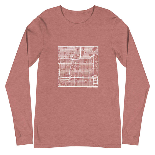 Richfield Minnesota  Map Unisex Long-Sleeve T-shirt with City inscription in Heather Mauve