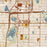 Richfield Minnesota Map Print in Woodblock Style Zoomed In Close Up Showing Details