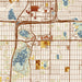 Richfield Minnesota Map Print in Woodblock Style Zoomed In Close Up Showing Details