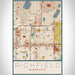 Richfield Minnesota Map Print Portrait Orientation in Woodblock Style With Shaded Background